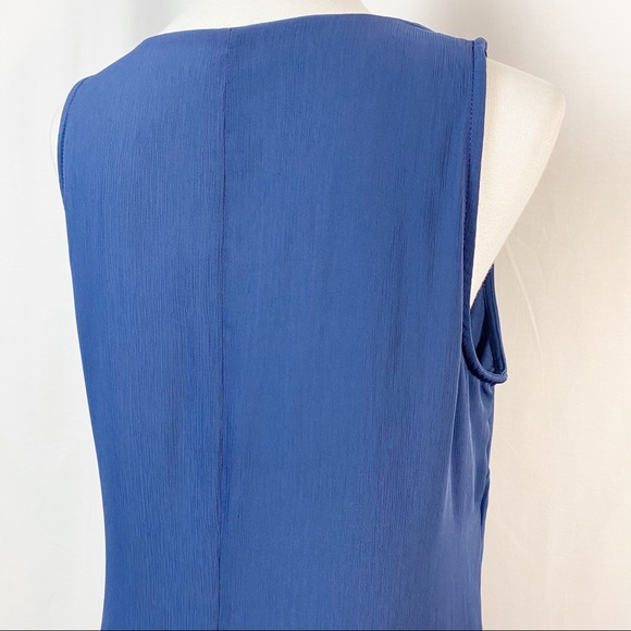 Sharagano Teal Blue Embroidered Sleeveless Ruffle Hem Dress 10 NEW NWT - Picture 6 of 9